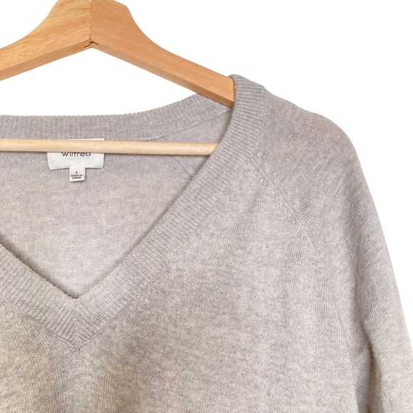 Aritzia Wilfred Free Women’s Wolter Sweater Cashmere Merino Wool V-Neck Gray S - Picture 4 of 12